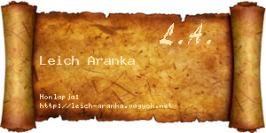 Leich Aranka névjegykártya